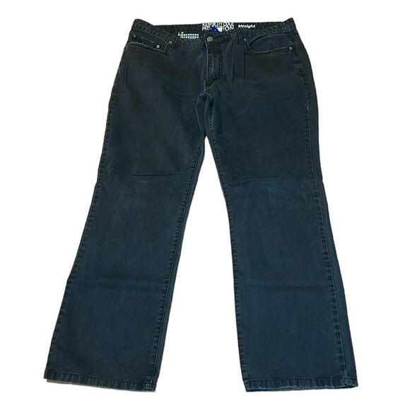 Y2K Kenneth Cole Reaction Black Jeans, straight, washed finish, embroidered, 36 - Picture 1 of 12